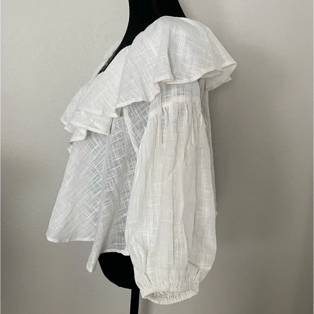 NWT Free People Zuri Ruffle Blouse